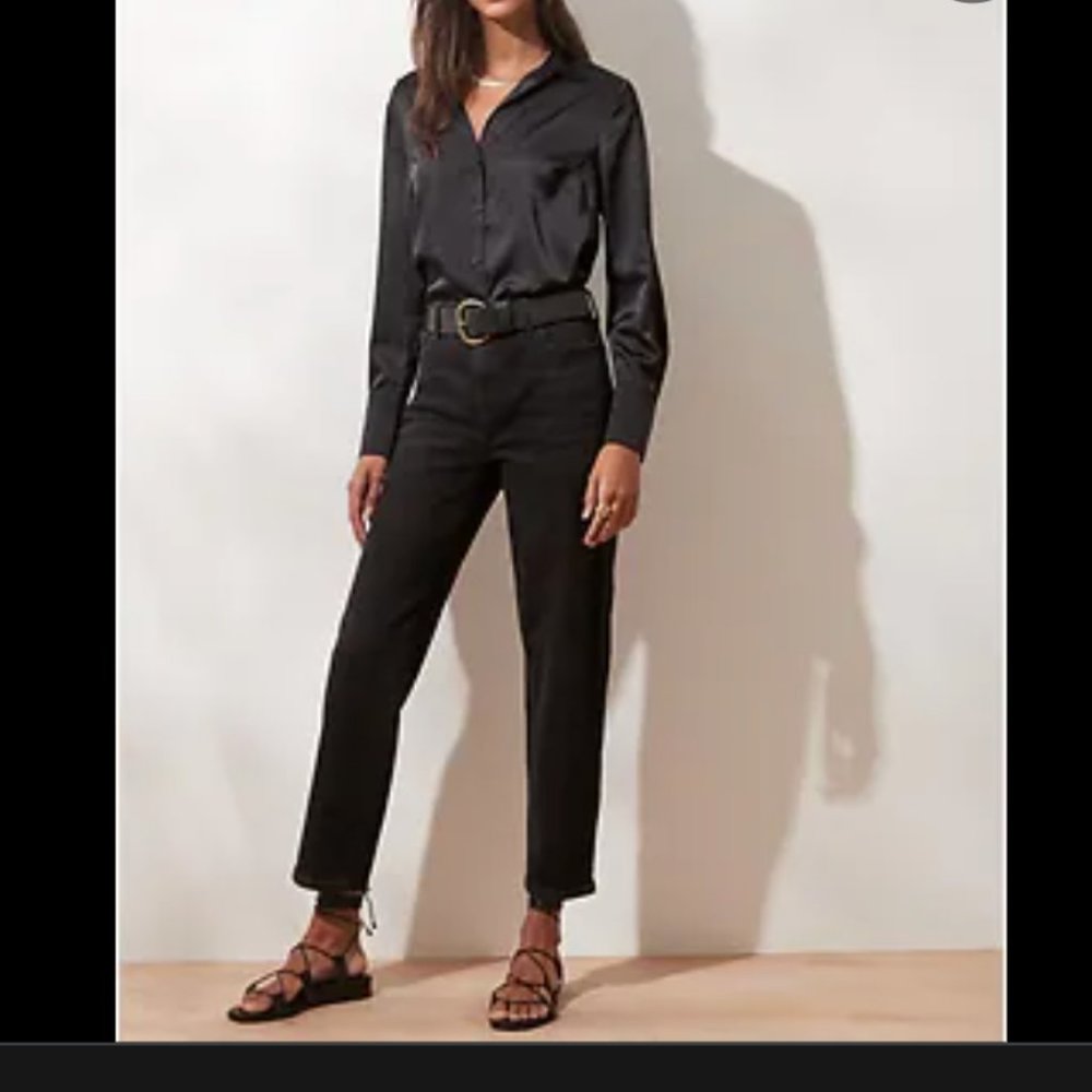 NWOT Banana Republic High Rise Black Wash Straight Jean